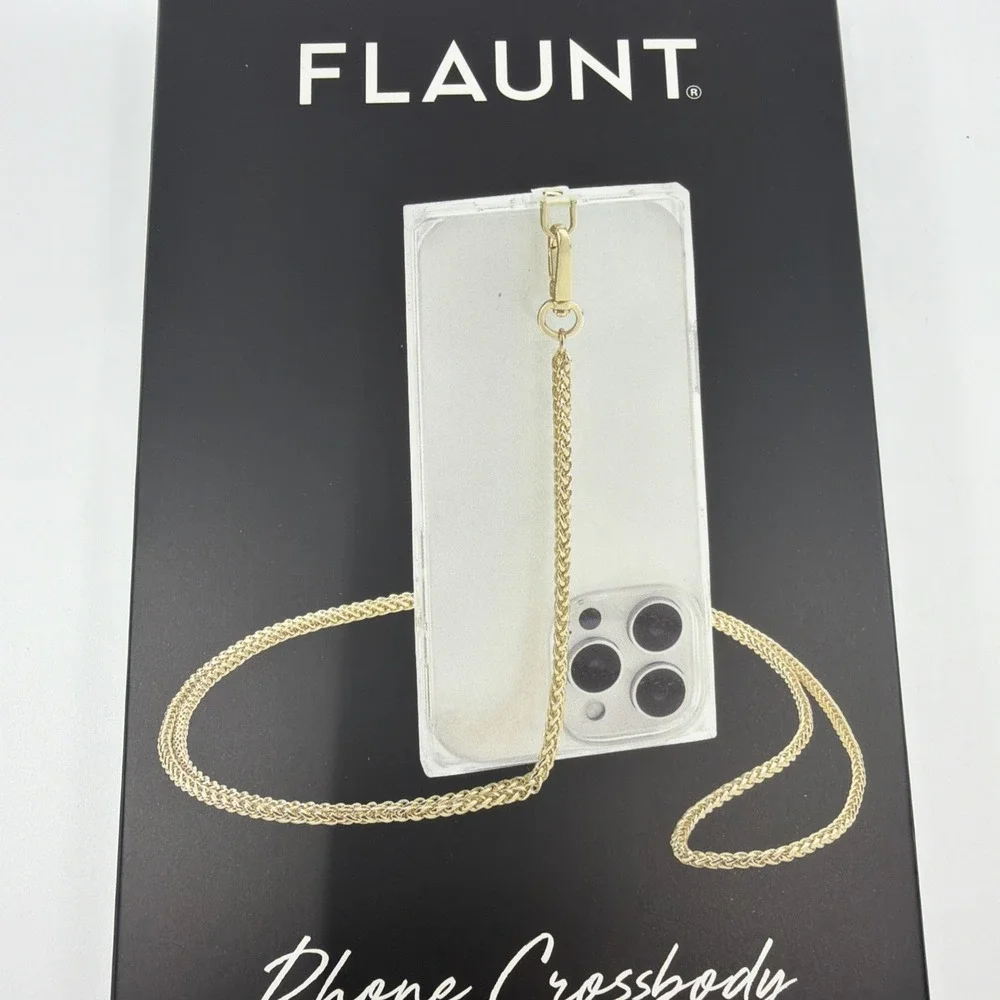 Flaunt Crossbody Strap Gold Wheat Chain For All Cellphones Universal Fit To Case